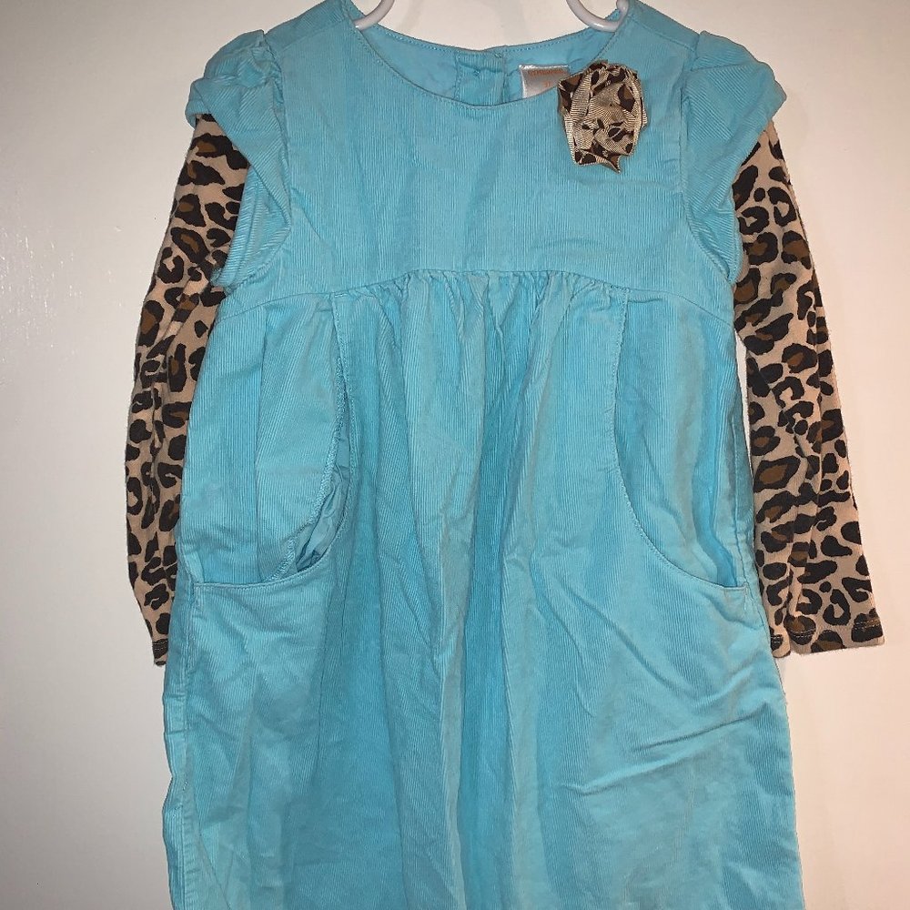 Toddler Girls Leopard Corduroy Dress